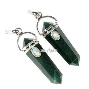 Colgante de cristal de doble terminación de ágata musgo hecho a mano con envoltura de alambre para trabajo de energía espiritual - Product Image 5