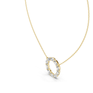 Collier en diamant CVD créé en laboratoire 3 CT VVS-VS EF, diamants ronds et baguette, or 18 carats, 14 carats, or rose, or jaune, or blanc, luxe - Product Image 5