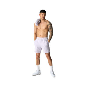 กางเกงขาสั้นลำลองผู้ชาย ผ้าฝ้าย 100% สวมใส่สบาย คุณภาพสูง ระบายอากาศได้ดี แห้งเร็ว เอวกลาง มีเชือกผูก ปิดด้วยเชือกผูก สีพื้น - Product Image 1
