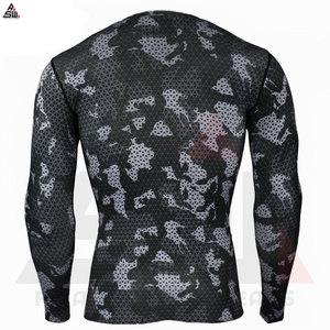 Active Wear Gym Compresión Camisa Stock Hombres Manga completa Secado rápido Transpirable 100% Poliéster Alta calidad Entrenamiento Atlético Top - Product Image 6