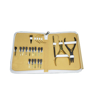 Kit d'outils d'extension de cheveux professionnel et Micro Links Hair Extensions en kit d'extension de conception personnalisée de couleur unique solide - Product Image 1