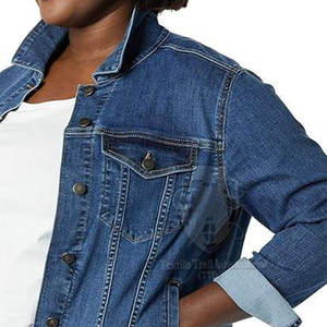 Chaqueta Vaquera para Mujer, Transpirable, de Alta Calidad, Color Sólido, en Oferta - Product Image 2