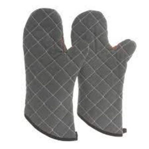 Mitaines de couleur unie 100% coton tablier de cuisine complet ensemble de gants de four - Product Image 5
