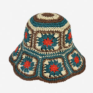 Venta Directa de Fábrica: Sombrero de Paja Rafia de Moda con Bordado Floral, Plegable, Protección Solar, Bordado a Mano, Unisex, Casual - Product Image 4