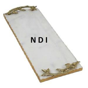 Bandeja DE SERVICIO DE Metal redonda decorativa hecha a mano para Bar Ware Hotel Metal de alta calidad para bandeja de servidor de comida de desayuno - Product Image 3