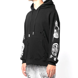 100% sudaderas con capucha bordadas orgánicas suéter de punto sudaderas con capucha para hombres suéter térmico de alta calidad sudaderas con capucha bordadas mezcladas de algodón - Product Image 3