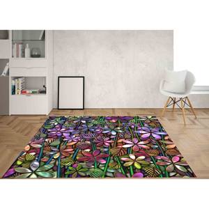 Tapis de salon floral : Tapis coloré imprimé en 3D antidérapant, tapis fin non tissé - Product Image 2