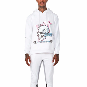 Mode impression personnalisée en relief lourd coton polaire hommes unisexe pantalon évasé à capuche sweat survêtement deux pièces survêtements athlétiques - Product Image 3