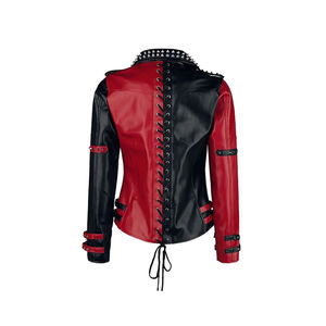 Vestes en cuir pour hommes de qualité supérieure OEM, mode moto, style punk noir clouté, vente en gros de cuir - Product Image 2