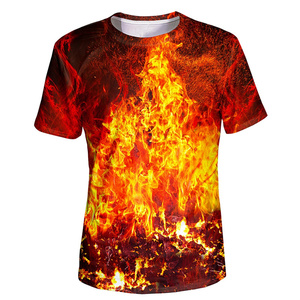 Men's 3D Printed Short Sleeve Summer T-<b>Shirt</b> Colorful O-Neck with Solid Pattern - Product Image 2