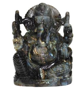 Figurine de Statue sculptée à la main en Labradorite Ganesha de haute qualité - Product Image 1