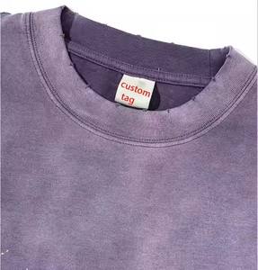 2025 hommes coupe ample Streetwear haute qualité 220 Gsm plaine coton surdimensionné Double ombrage été t-shirts en vrac Stock vêtements - Product Image 3