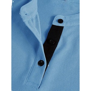 เสื้อยืดโปโลแขนสั้นผู้ชายสีทึบมีกระดุมติดโลโก้ออกแบบได้ตามต้องการสำหรับฤดูร้อน - Product Image 2