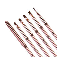 Pinceau à ongles BQAN en promotion, effet ombré, manche en métal rose doré, pour gel UV, échantillon gratuit