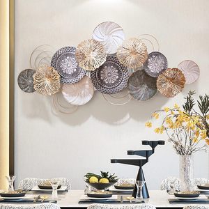 New Modern Design Metallic circle wall art Floral wall art <b>decorative</b> metal wall art for Living Room Bedroom Hot Selling Product - Product Image 1