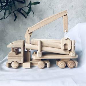 Camion jouet en bois jouet de construction et véhicule de grue - Product Image 1