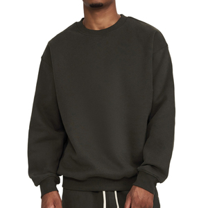 Sweat-shirt personnalisé pour homme Oversize Vert Tendance Gris Polaire lourde Col rond Noir Sweat-shirt à col rond pour homme de qualité supérieure - Product Image 2