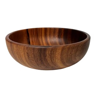 Bol à salade en bois d'acacia de style premium, écologique, jetable, compatible lave-vaisselle, de haute qualité, naturel, personnalisable - Product Image 3