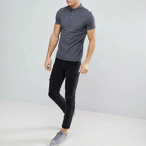 T-shirts polo à motif uni pour hommes Couleur personnalisée 100% coton Nouveaux vêtements décontractés Tailles de gros Manches courtes Prévention des rides - Product Image 5