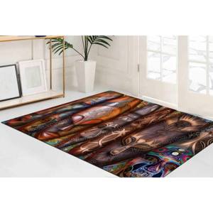 Tapis imprimé motif masque traditionnel africain - Décoration de sol ethnique pour salon, Tapis de luxe en velours - Product Image 4