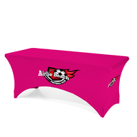 Housse de table personnalisable imprimée par sublimation, extensible, anti-UV, pour promotion commerciale et stand d'exposition