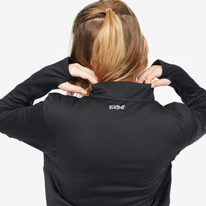 Ropa deportiva de piel de oveja transpirable de secado rápido para mujer, Top de entrenamiento, chaqueta con cremallera intermedia personalizada, OEM disponible - Product Image 5
