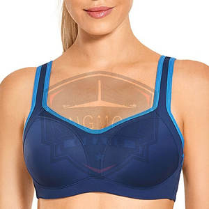 Nouveau soutien-gorge de sport respirant pour femme avec bretelles dos nu, logo frontal, maintien moyen pour l'entraînement, la gym et le yoga - Product Image 2