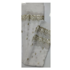 Tela de Georgette de viscosa pesada de diseño único para Garara Sharara que hace la tela disponible para la venta de la India - Product Image 1