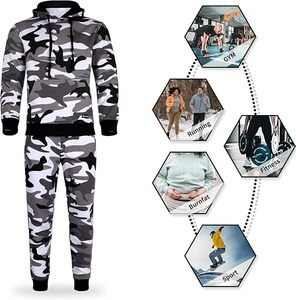 Conjunto Deportivo Informal de Sudadera con Capucha Transpirable para Invierno, Pantalones Deportivos con Cintura Elástica y Pantalones de Chándal - Product Image 6