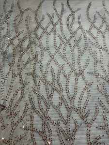 Meilleur prix 100% polyester luxe brodé antistatique perlé tissu Zircon fournisseur indien vêtements faisant motif de maille tissée - Product Image 2