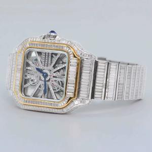 Montres de luxe en diamant moissanite à deux tons tendance pour hommes, style hip-hop, à vendre auprès d'un fabricant indien - Product Image 2