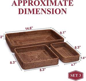 ถาดหวายสานทรงกลมทันสมัยถาดอาหารถาดชาและกาแฟเครื่องครัวสำหรับขายส่ง - Product Image 5