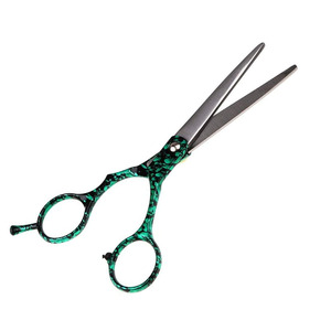 Tijeras de corte de pelo de peluquero con mango recubierto de papel Tijeras de acero inoxidable para peluquería de bebé con reposapiés - Product Image 2