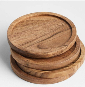 Sous-verre en bois massif avec napperon antidérapant en stock pour une utilisation sur table Stockage d'isolation thermique de style classique d'Inde - Product Image 1