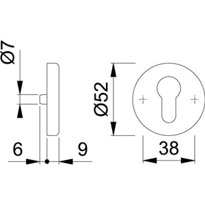 Par de escobillas de cerradura de aluminio 42KVS F2/Plata de Níquel de 9 mm de grosor con perfil HOPPE y cadenas de metal para llaves - Product Image 3
