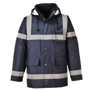 Veste de travail d'hiver de haute qualité en polyester, bomber réfléchissant de sécurité, vêtements de travail, capuche dissimulée, rembourrée, imperméable - Product Image 6