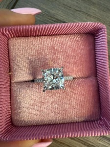 Luxury 3 Ct Cushion Cut Lab Grown Diamond <b>Ring</b> for Women Engagement Wedding Fine Jewelry Bridal Gift Designer <b>Statement</b> <b>Ring</b> - Product Image 3