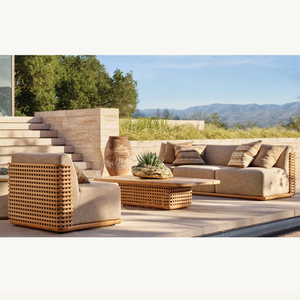 Canapé en teck de style moderne pour une personne, pour usage extérieur, avec mousse douce et durable - Product Image 6