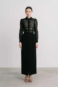 Conjunto de falda de mujer de calidad superior negro y beige tela de alta calidad Umea Midi falda ropa de mujer Whiteant Vietnam mayorista - Product Image 4
