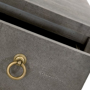 Table de chevet moderne pliable à trois tiroirs en faux shagreen, étagère de rangement pour la maison, le bureau ou l'appartement - Product Image 6