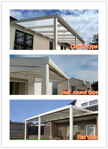 Kit véranda extérieure moderne en aluminium avec toit incliné en verre trempé et cadre en alliage d'aluminium - Product Image 3