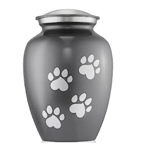 Urnas de Cremación para Mascotas de Latón con Acabado de Peltre y Diseño de Huella Dorada, Urnas de Metal de Alta Calidad para Cenizas Humanas - Product Image 5