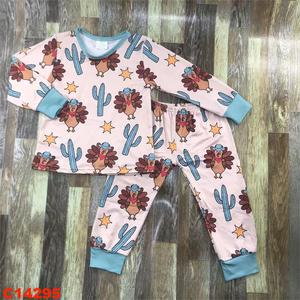 Thanksgiving RTS vente en gros vêtements pour bébés pyjamas doux pour garçons et filles 0-16 <span class=keywords><strong>ans</strong></span> tissu de soie de lait pour l'automne - Product Image 3
