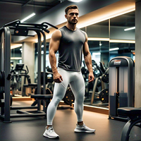 Leggings de Compresión para Hombre, Spandex/Poliéster, Pantalones Ajustados para Entrenamiento y Fitness, Secado Rápido, Transpirables, Antibacterianos, Protección UV