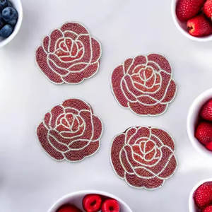 MD HANDICRAFTS Multi Color en forma de flor hecho a mano de alta calidad con cuentas posavasos de té diseño personalizable para Home Bar inauguración de la casa - Product Image 4