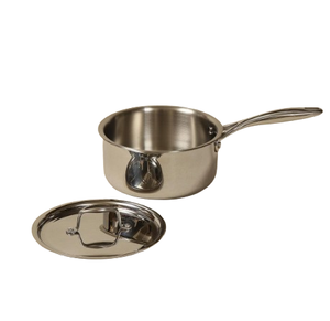 Casserole en acier inoxydable de haute qualité, design contemporain fait à la main, finition cuivre, compatible avec les plaques à induction, durable - Product Image 2