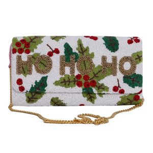 Custom <b>Car</b> Christmas Gift Beaded Embroidery Clutch Design Reindeer Seed Beads Christmas Clutch Bag - Product Image 5