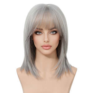 MiraScalp <b>14</b>-<b>Inch</b> Short Platinum Blonde Bob <b>Wig</b> with Transparent Lace Magnolia-DWY - Product Image 6