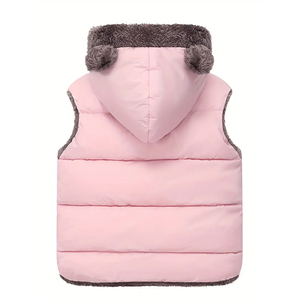 Gilet matelassé pour filles, best-seller, vente en gros, logo personnalisé, coton, laine, capuche, coupe-vent, polyester, conçu pour les filles - Product Image 2