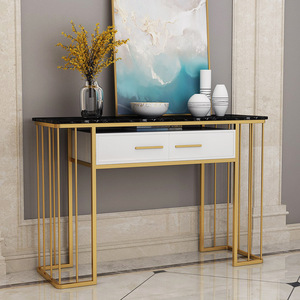 Contemporary White Marble Top <b>Console</b> <b>Table</b> with Gold Painted Frame Living Room Furniture for Entry Decorative <b>Table</b>-CST019 - Product Image 6
